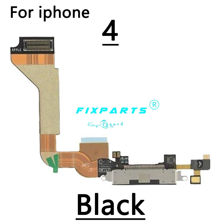 4G 5SE высококачественный зарядный гибкий кабель для iPhone 4S, 5, 5S, SE, 6, 6 S, 7, 8 Plus, USB порт для зарядки, док-станция с микрофоном, гибкий кабель - Цвет: IP-4 Black