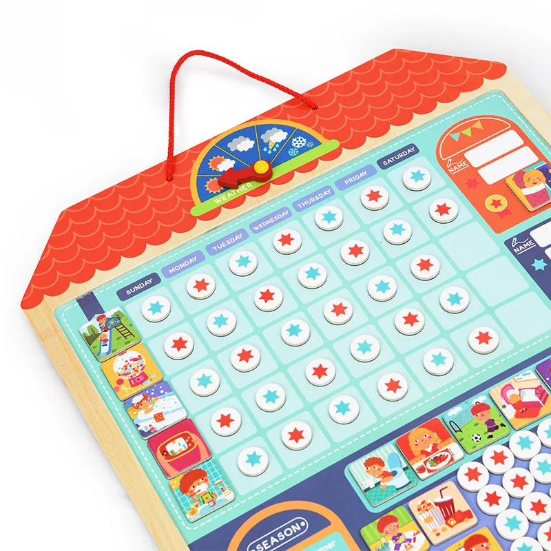 

MiDeer Mi Deer Children'S Educational Baby Schedule Record Form Early Education Toy Wood Children Record Form