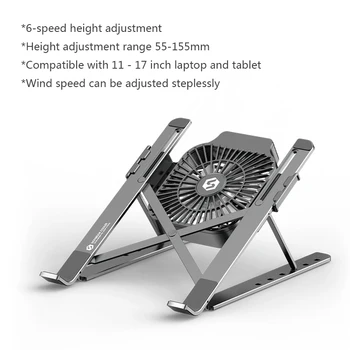 

Adjustable Aluminum Foldable Laptop Stand Desktop Notebook Holder Desk Laptop Stand With Cooling Fan For Macbook Pro Air