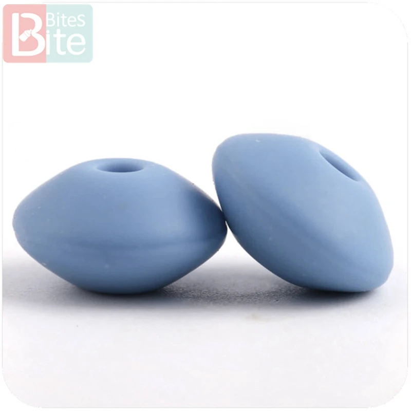 Blue Кусачки 20 шт. 10 мм Силиконовые Бусины Abacus Lentils SoftBPA Бесплатный пищевой материал DIY ремесла Детские бусины, прорезыватель - Цвет: Blue