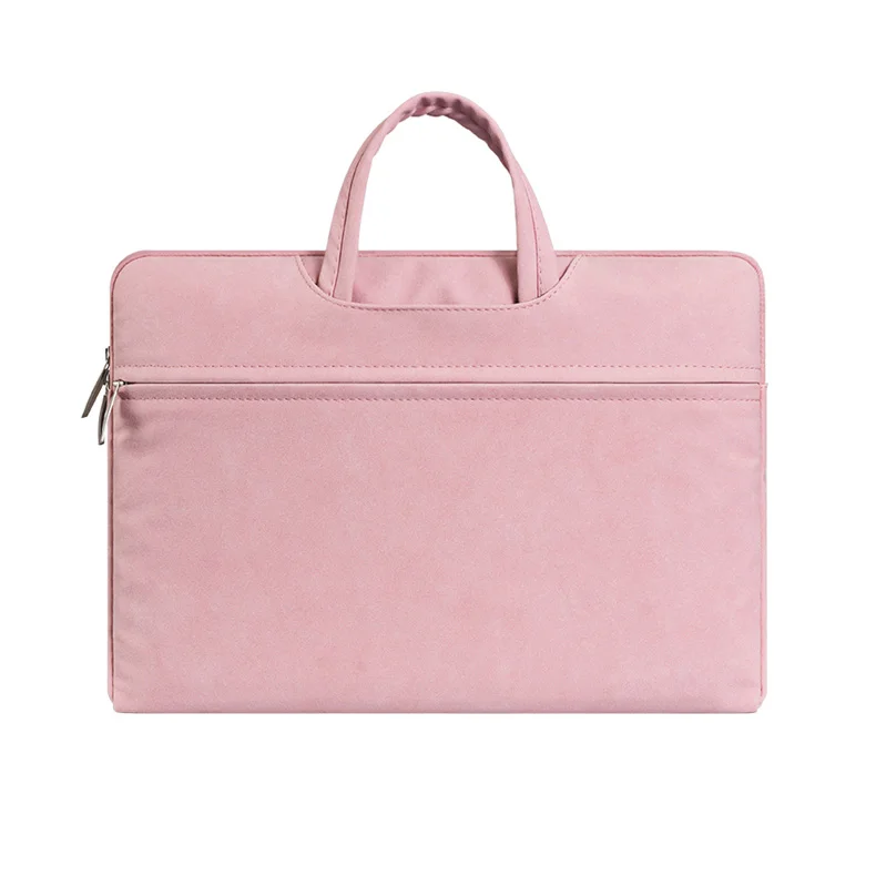 Сумка для ноутбука из искусственной кожи 12, 13,3, 14, 15,6 дюймов, водонепроницаемый чехол для ноутбука, сумка для Macbook Air Pro 13, 15, портфель, мужская сумка - Цвет: pink