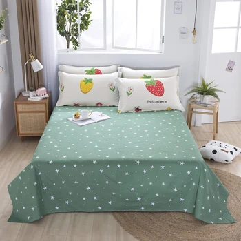 

The New 1PC Bohemia 100% Cotton Bed Sheet Happy Life King Flat Sheet Soft Family Hotel Bedspread Home Decorative Hoeslaken