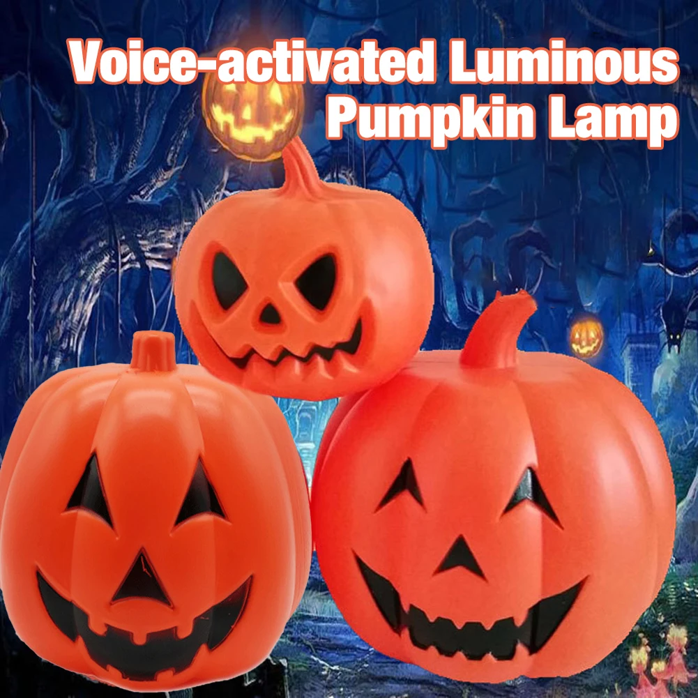 

Halloween Luminous Pumpkin Voice Control Ghost Sound Pumpkin Led Light Home Party Decoration Table Lamp Kid Gift Night Light