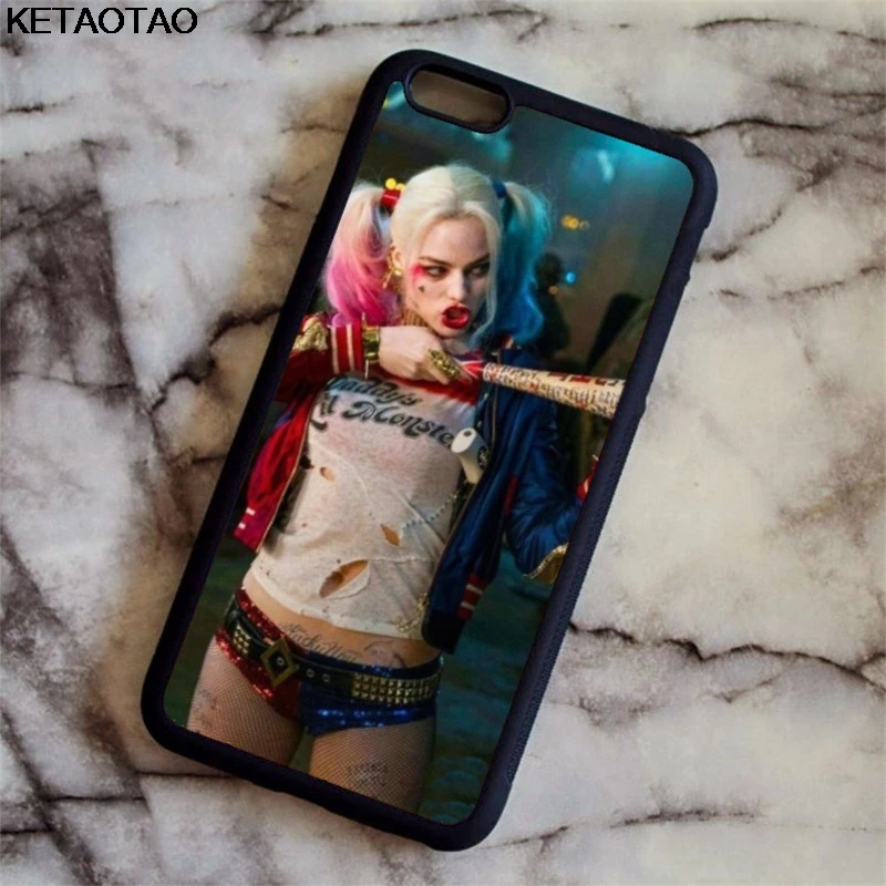 Чехол для телефона KETAOTAO Harley Quinn Suicide Squad s для iPhone 4S SE 5 6 5C 5S 6S 7 8 X Plus XR XS Max чехол из мягкого ТПУ резины и силикона - Цвет: Белый