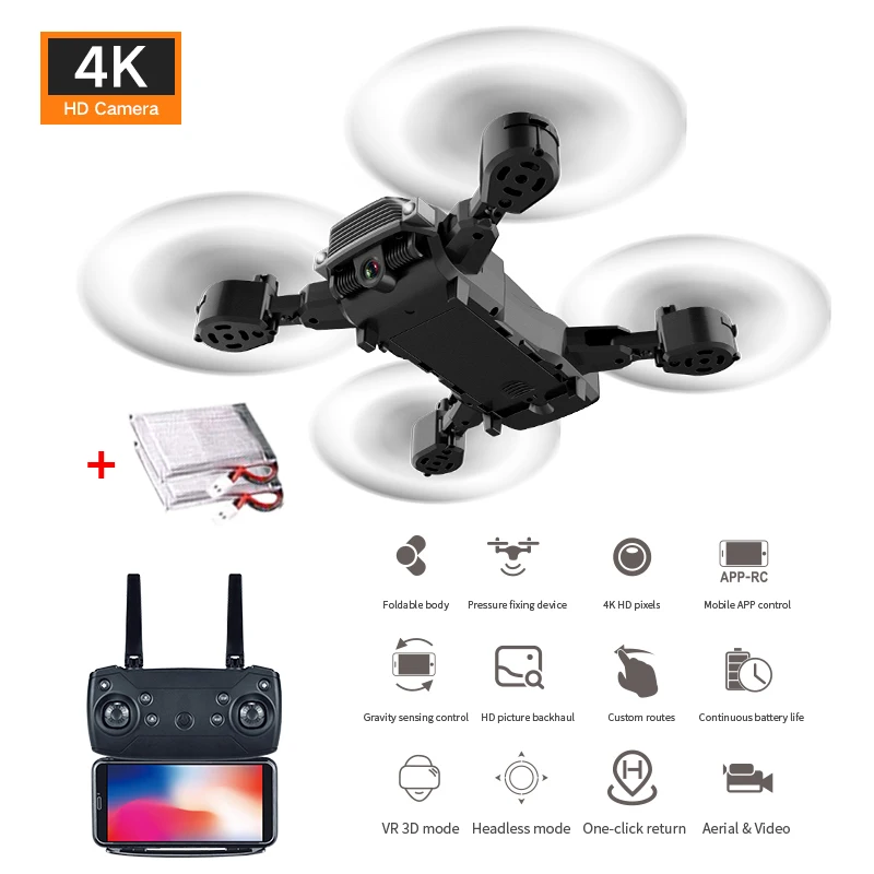 

Mini Remote Control Drone 4K 1080P HD Dual Camera WiFi FPV Air Pressure Altitude Hold Foldable Quadcopter Helicopter For Boy Toy