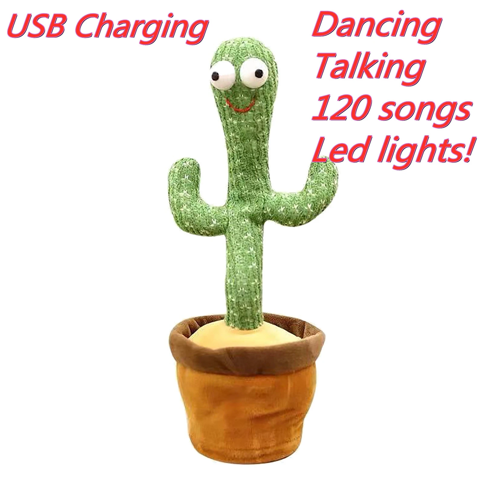 Talking Cactus Plush Toy Usb Charging 