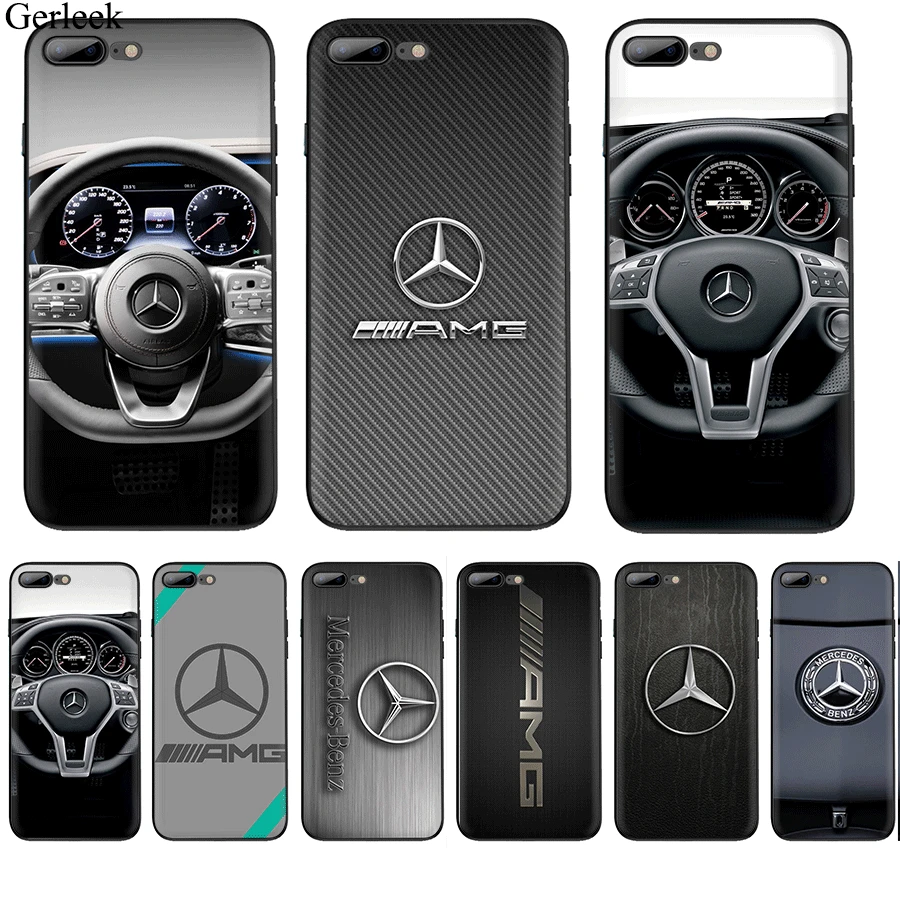 

Gerleek Mercedes Logo Silicone TPU Case For iPhone 6 6s 7 8 Plus X XS XR Max 5 5s SE Cover
