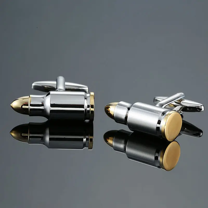 Французский дизайн мужские французские запонки для рубашек Кнопка Золотой Якорь Руль пистолет пуля моделирование самолетов запонки для мужчин - Окраска металла: 9