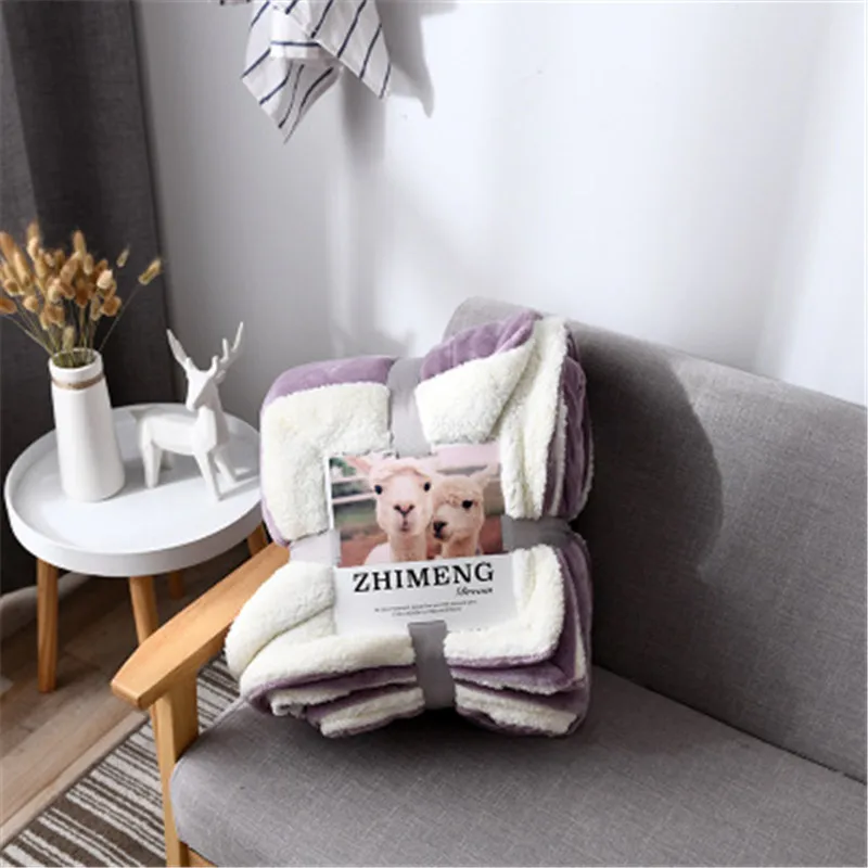 Urijk теплое плотное офисное домашнее одеяло, флисовое двустороннее одеяло для кровати и дивана, переносное автомобильное одеяло - Цвет: pink