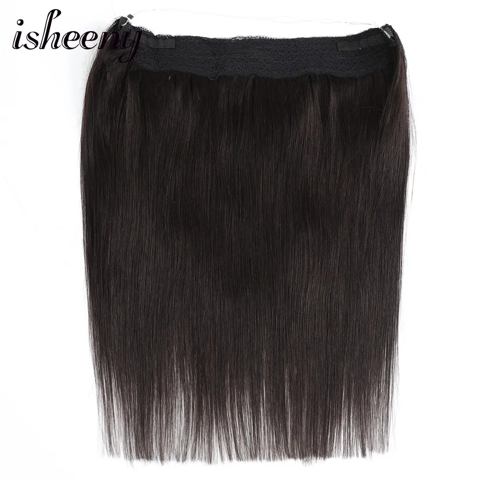 Isheeny remy волосы для наращивания 18 дюймов, цельная прозрачная повязка на голову, прямые невидимые накладные волосы 80 г