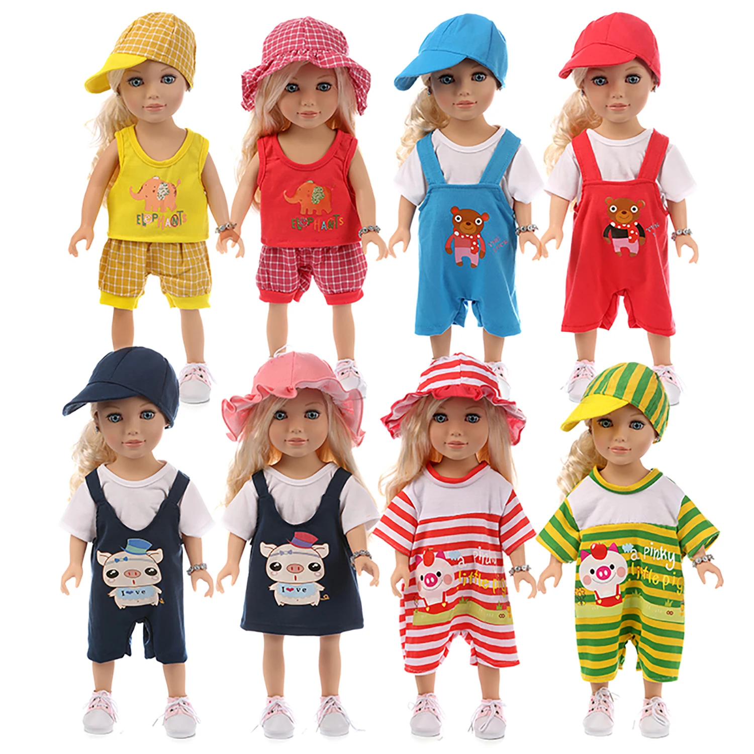 Happy Elifin One Set Swimwear Baby New Born Boy Girl Doll Clothes Swimsuit Doll Clothes for 18