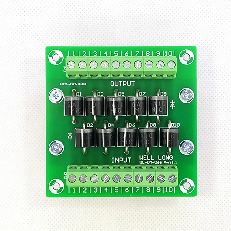 Клеммный блок защиты диодов 6A10 6A/1000V диодный клеммный блок