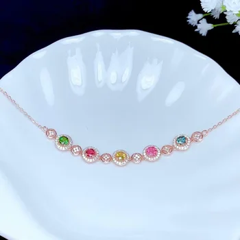 

The new natural tourmaline bracelet 925 silver candy color tourmaline bracelet is the first choice for ladies and friends, simpl