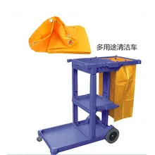 Carro de limpieza impermeable, bolsa de almacenamiento, 40x28x69cm, amarillo