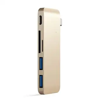 

. USB-hub Satechi Type-C USB 3.0 Passthrough Hub for Macbook 12 "Ports: 1x USB-C, 2 x USB 3.0, SD, microSD color of gold..