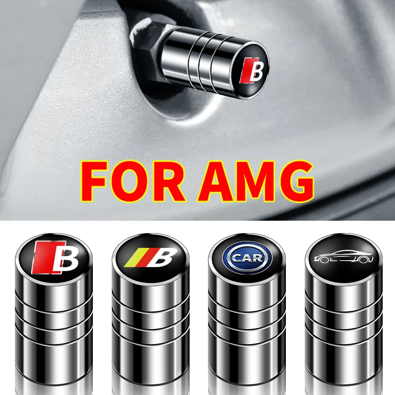 4Pcs Car Styling Zinc Alloy Anti-theft Tire Valve Caps Wheel Tires Stem Air Cap Airtight Cover For Mercedes Benz AMG | Автомобили и