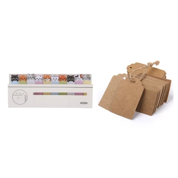 

HOT-1 Pcs Memo Sticker Cartoon Animal Sticker Sticky Notes & 100 Pcs Gift Sticker Gift Pendant Kraft Paper Blank Card