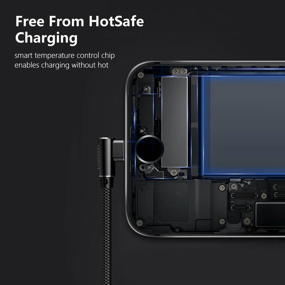 90 градусов зарядный кабель для iPhone HUAWEI mi samsung L Тип Нейлоновый Ga mi ng кабель
