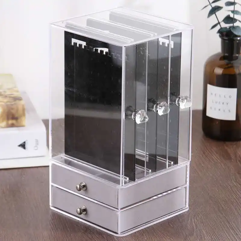 New Acrylic Jewelry Organizer Box For Necklace Display Storage Case Earrings Bracelet Hanger Decoration Girls Gift Women Makeup (1)