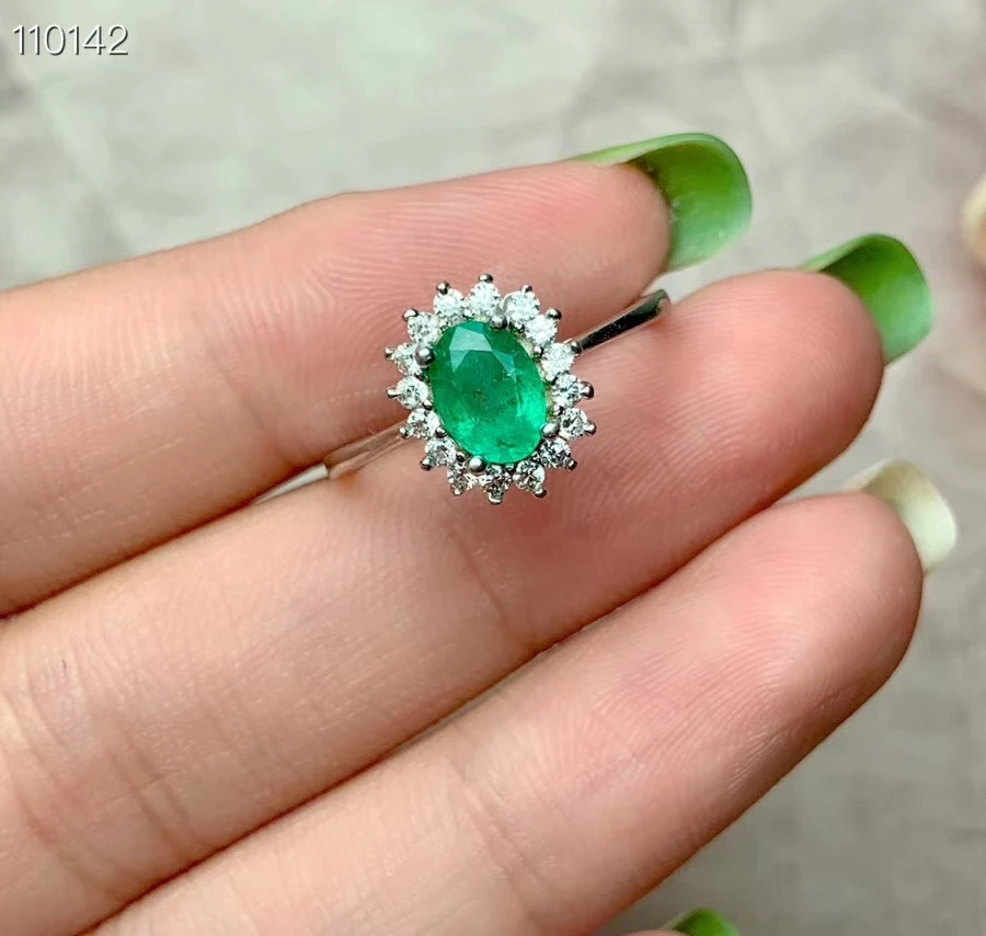 KJJEAXCMY Fine jewelry 925 с инкрустацией, из чистого серебра натуральный изумруд женский кулон ожерелье кольцо серьги набор поддержки обнаружения