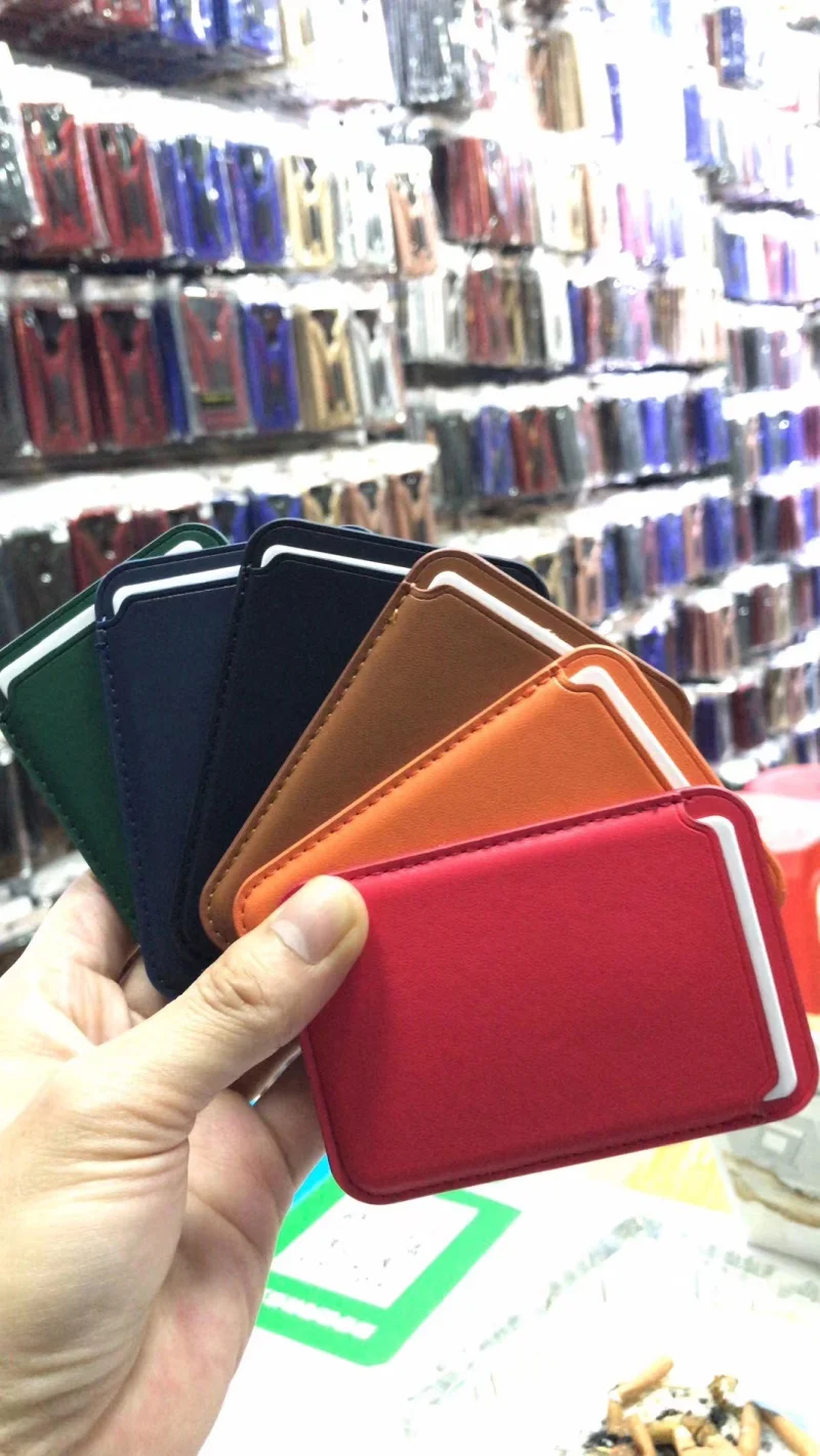 Genuine Leather Magsafe Card Case For iPhone 12 Pro Max Mini Magsafing Magnetic Fashion Wallet Card Package Holder  (4)