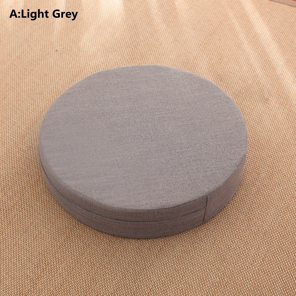 No Pattern Grey Японский стиль футон для поклонения Будде Сидящая Подушка круглый льняной татами коврик медитация лотоса - Цвет: No Pattern Grey
