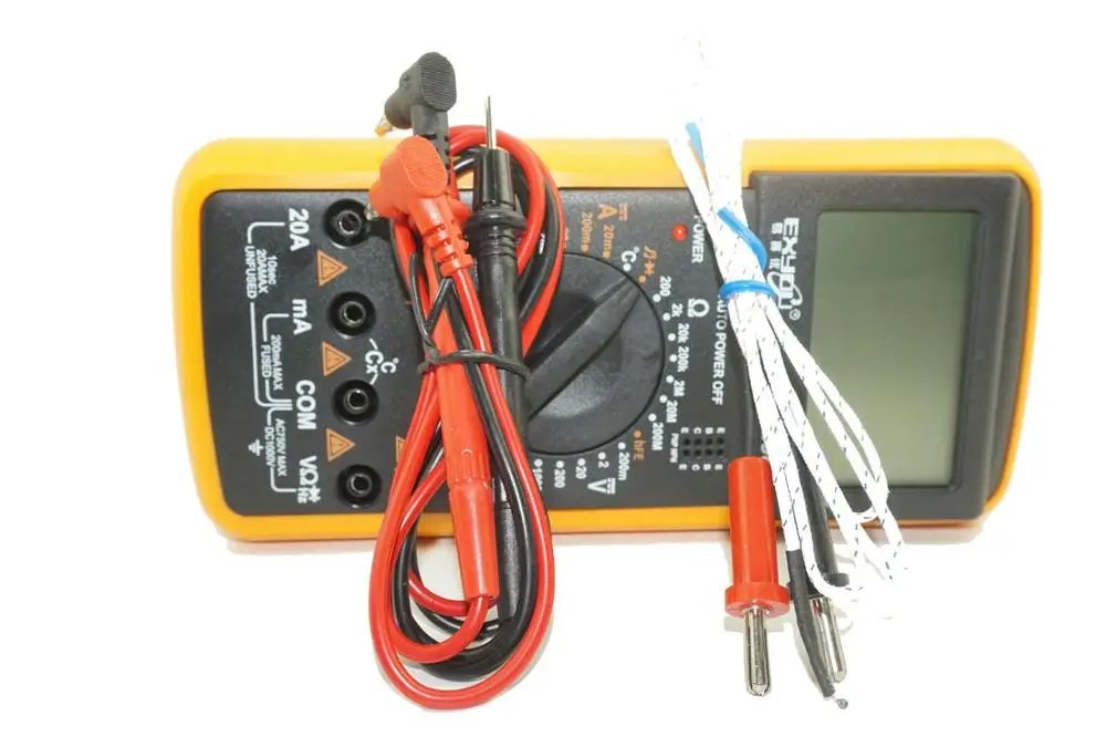 DT-9208 Цифровой мультиметр lcd AC/DC Вольт Ампер Ом тестер температуры Герц