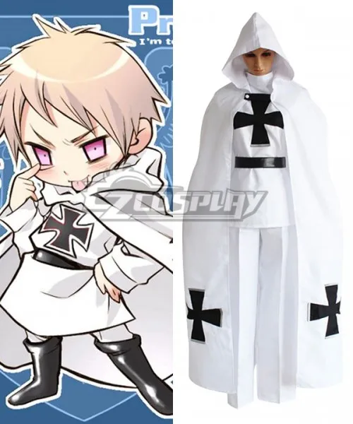 

Набор одежды для косплея «Рыцари Пруссии» Axis Powers Hetalia Chibi, белый костюм на Хэллоуин, комплект униформы для вечеринки для взрослых, костюм для косплея E001
