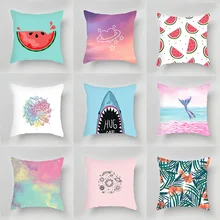 Elife – housse de coussin en coton et Polyester, jolis motifs, taie d'oreiller requin féroce, décoration de maison, canapé, voiture, hôtel, 45x45cm 