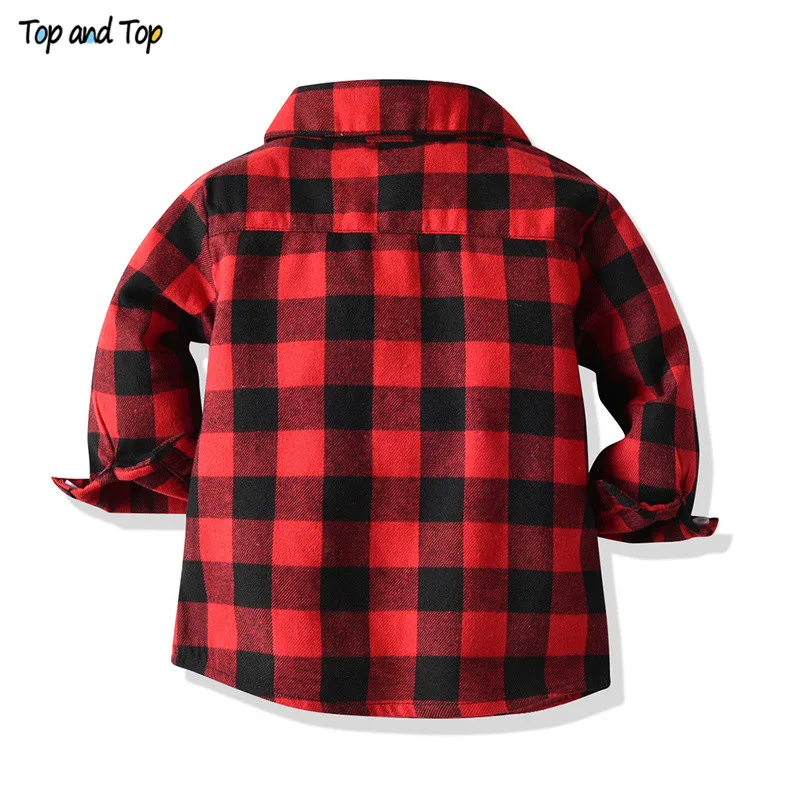 Spring Autumn Baby Boy Long Sleeve Cotton Plaid Shirt Casual Turn-down Classic Kids Gentleman Blouses Tops