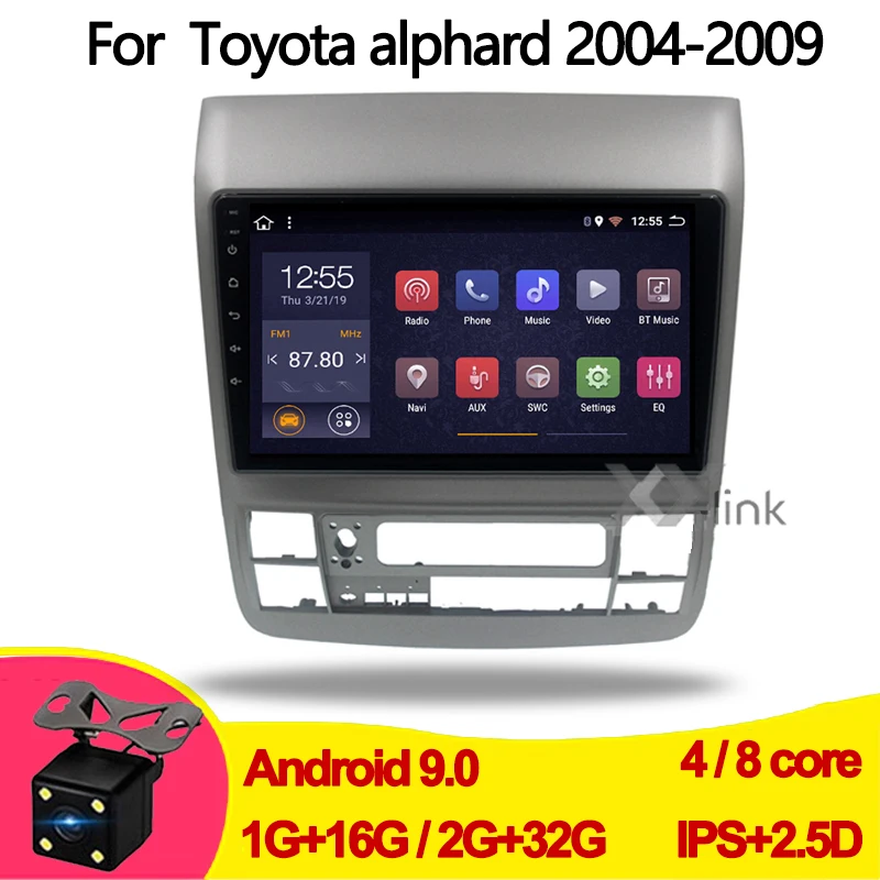 Автомобильный мультимедийный Dvd-плеер 9 дюймов Android 0 для Toyota Alphard 2004-2009