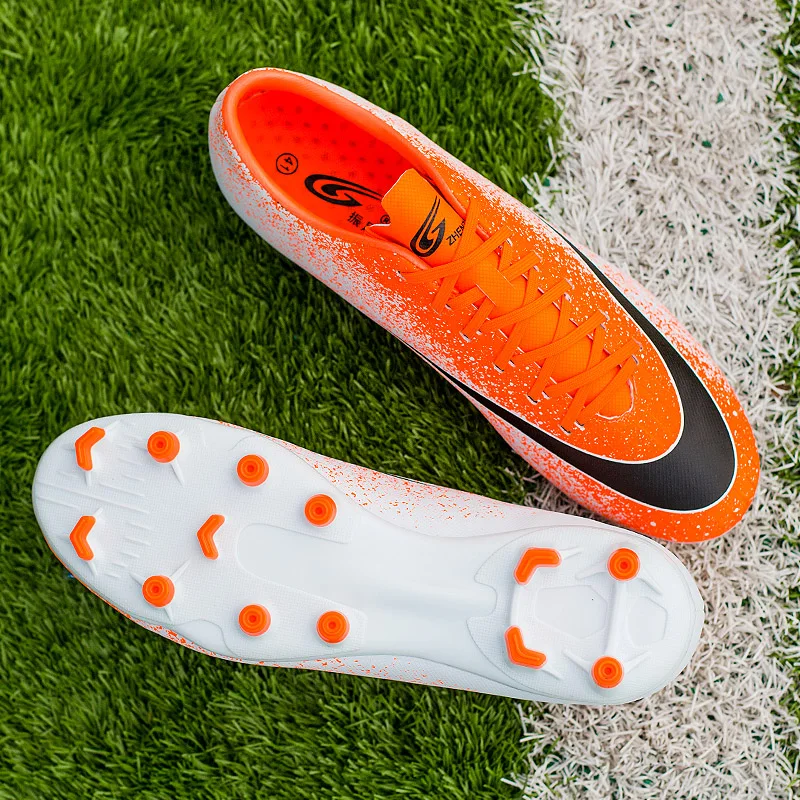 ZHENZU профессиональные футбольные ботинки мужские сникерсы дети chuteira futebol zapatos de futbol длинные шипы европейские размеры 35-44