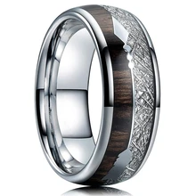 FDLK 8 мм кольца из карбида вольфрама, нержавеющая сталь, инкрустация, гавайская КоА, дерево, метеорит, стрелка, обручальное кольцо, мужские ювелирные изделия