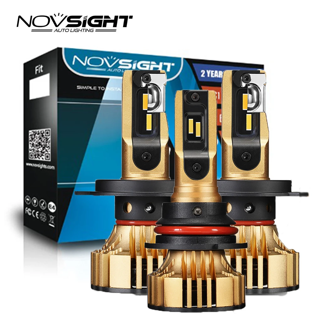 NOVSIGHT автомобильные светодиодный ные Лампы Фар H4 H7 H1 H3 H11 H13 9005 9006 9007 72W 12000lm12 000
