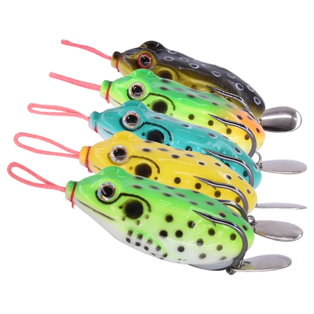 5pcs Topwater Soft Frog Fishing Lures Crankbait Artificial Soft Bait  Wobbler Tackle for Fishing