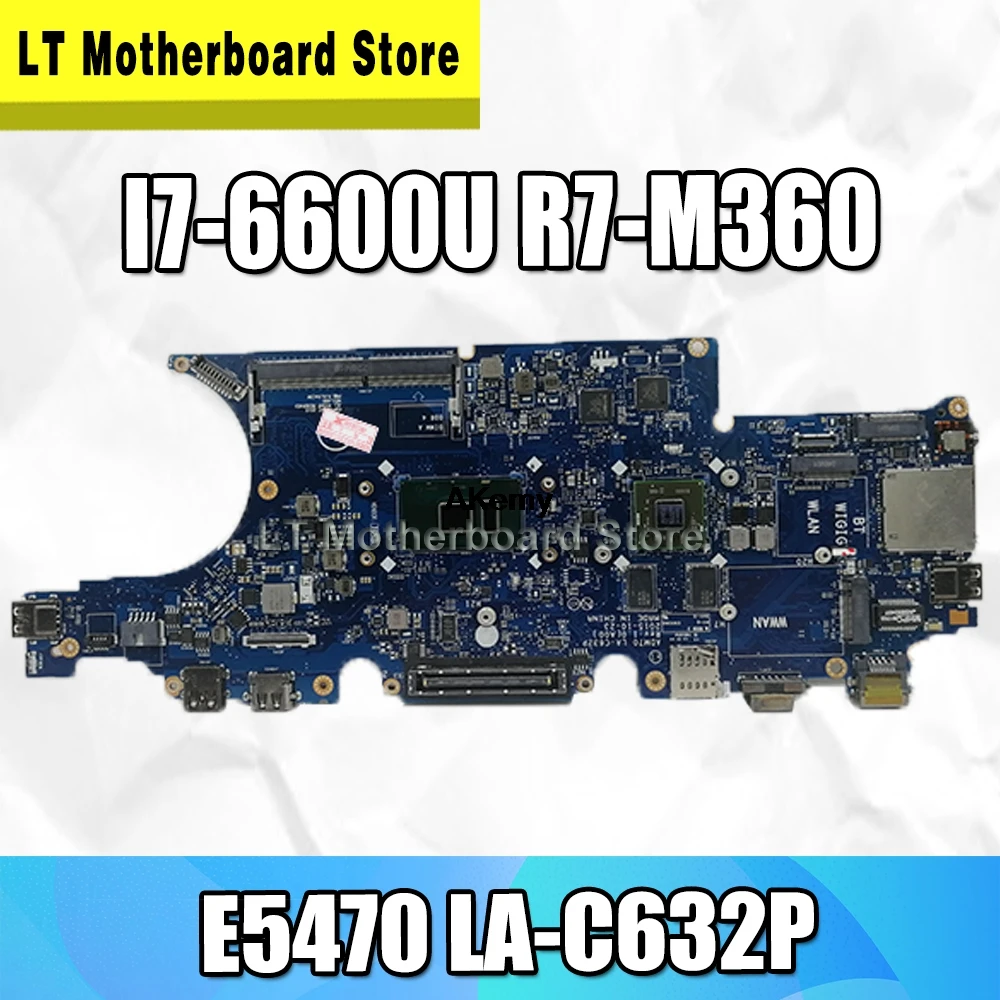 E5470 5470 материнская плата для ноутбука DELL CN-0NP58R 0NP58R NP58R LA-C632P Материнская плата ноутбука E5470 5470 материнская плата i7-6600U R7-M360 тест проведен