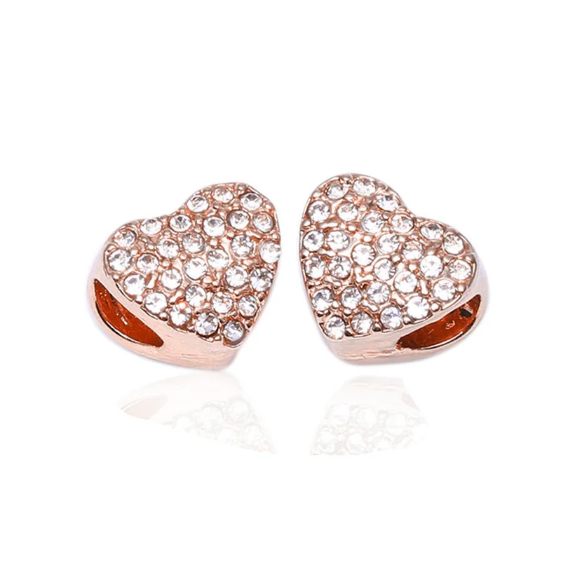 Rose Gold 31 Boosbiy, 2 шт., розовое золото, Лев, корона, любовь, сердце, подвеска, шарм, Подходит для Pandora, браслеты и ожерелья для женщин, ювелирные изделия, аксессуары - Цвет: Rose Gold 31