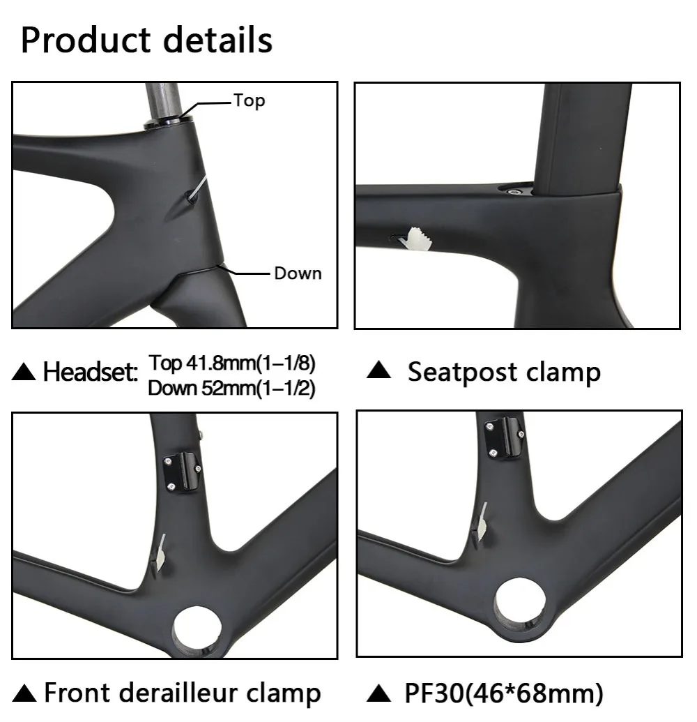 Top Spcycle T1000 Full Carbon Fiber Road Bicycle Frames 700C Aero Cycling Racing Bike Carbon Frames PF30 46/49/52/54/56/58cm 8
