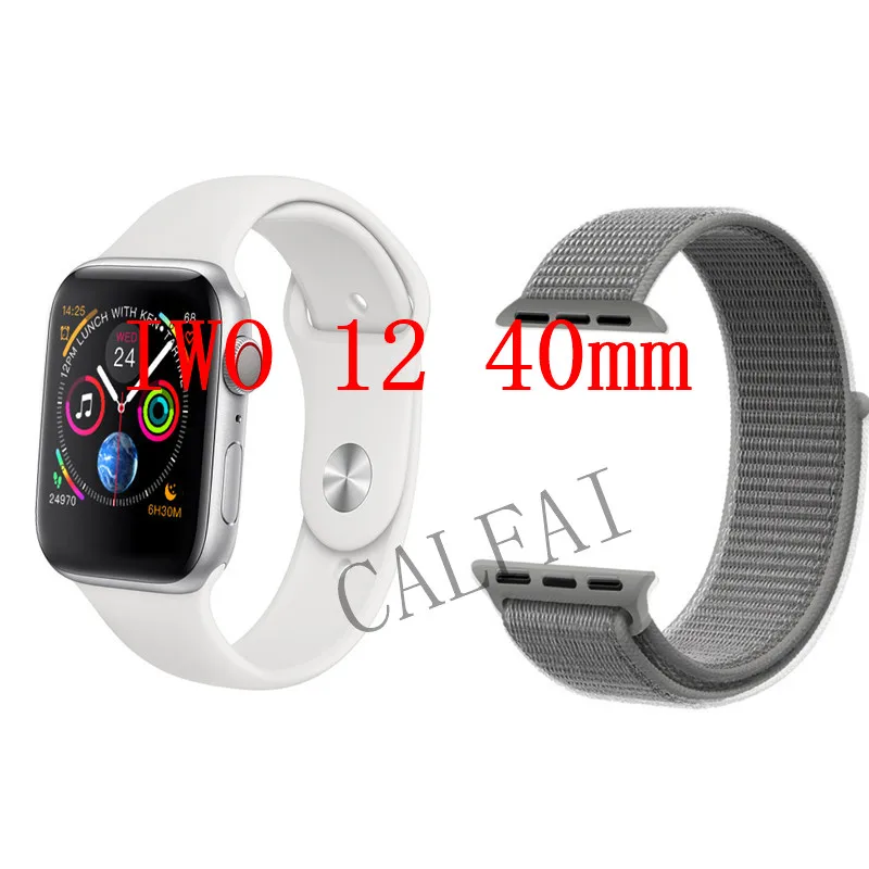IWO 12 40 мм смарт часы серии 5 1:1 Смарт часы 30+ watchfaces с Siri ЭКГ протектор чехол PK iwo 9 8 10 - Цвет: Коричневый