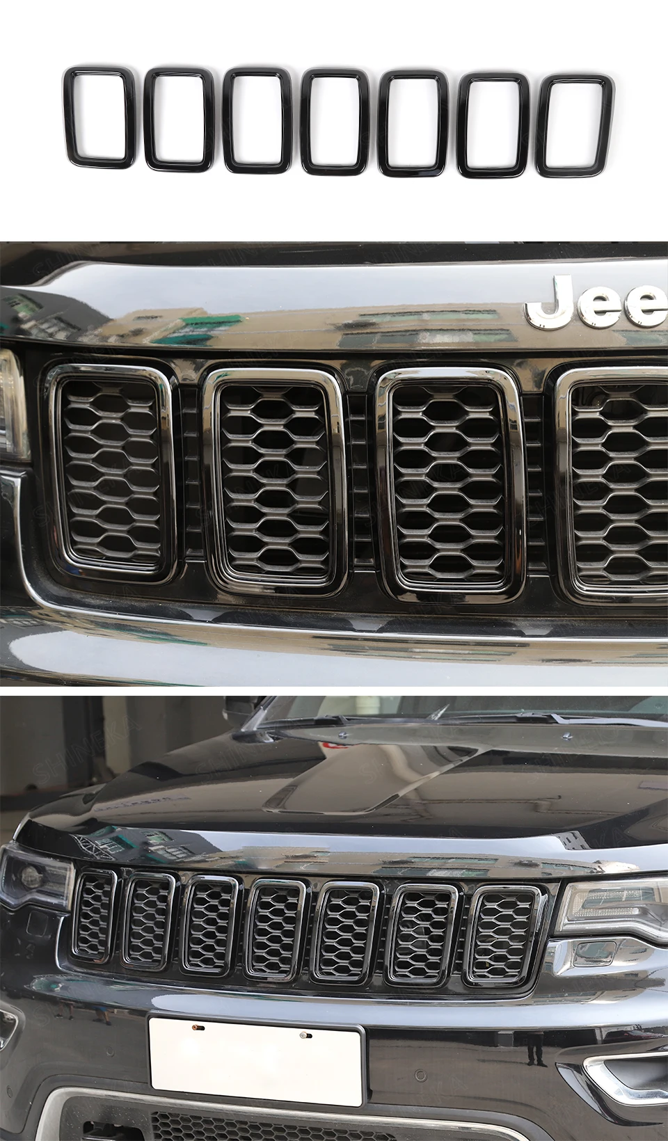BAWA гоночные решетки вставки сетки Вентиляционное кольцо для Jeep Grand Cherokee- ABS Передние декоративные решетки крышки для Grand Cherokee
