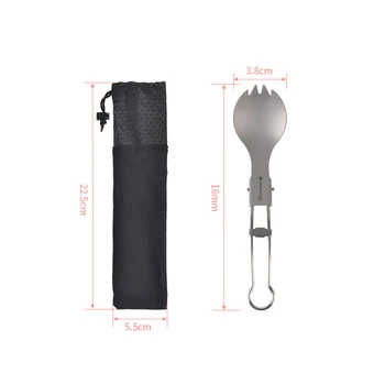 

Pure Titanium Folding Spoon Folk Spork Portable Cutlery Outdoor Travel Tableware Foldable Designed