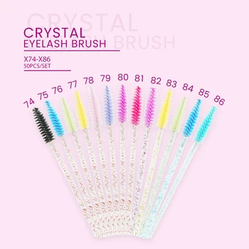 

50pcs Crystal Eyelash Brush Disposable Mascara Wands Eyelash Brushes Mascara Wands Disposable Eyelash Extension Beauty Makeup