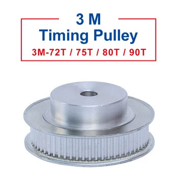 

1 piece Pulley 3M-72T/75T/80T/90T Slot Width 11 mm pulley wheel rough hole 10 mm Aluminum Material For Width 10mm 3M-Timing Belt