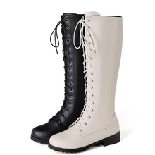 Новые зимние женские ботинки на шнуровке с круглым носком в стиле панк рыцарские женские Ботинки Martin 34-48