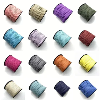 

5Yards/lot 3mm Double Sided Suede Braided Cord Korean Velvet Leather Handmade Beading Bracelet Jewelry String