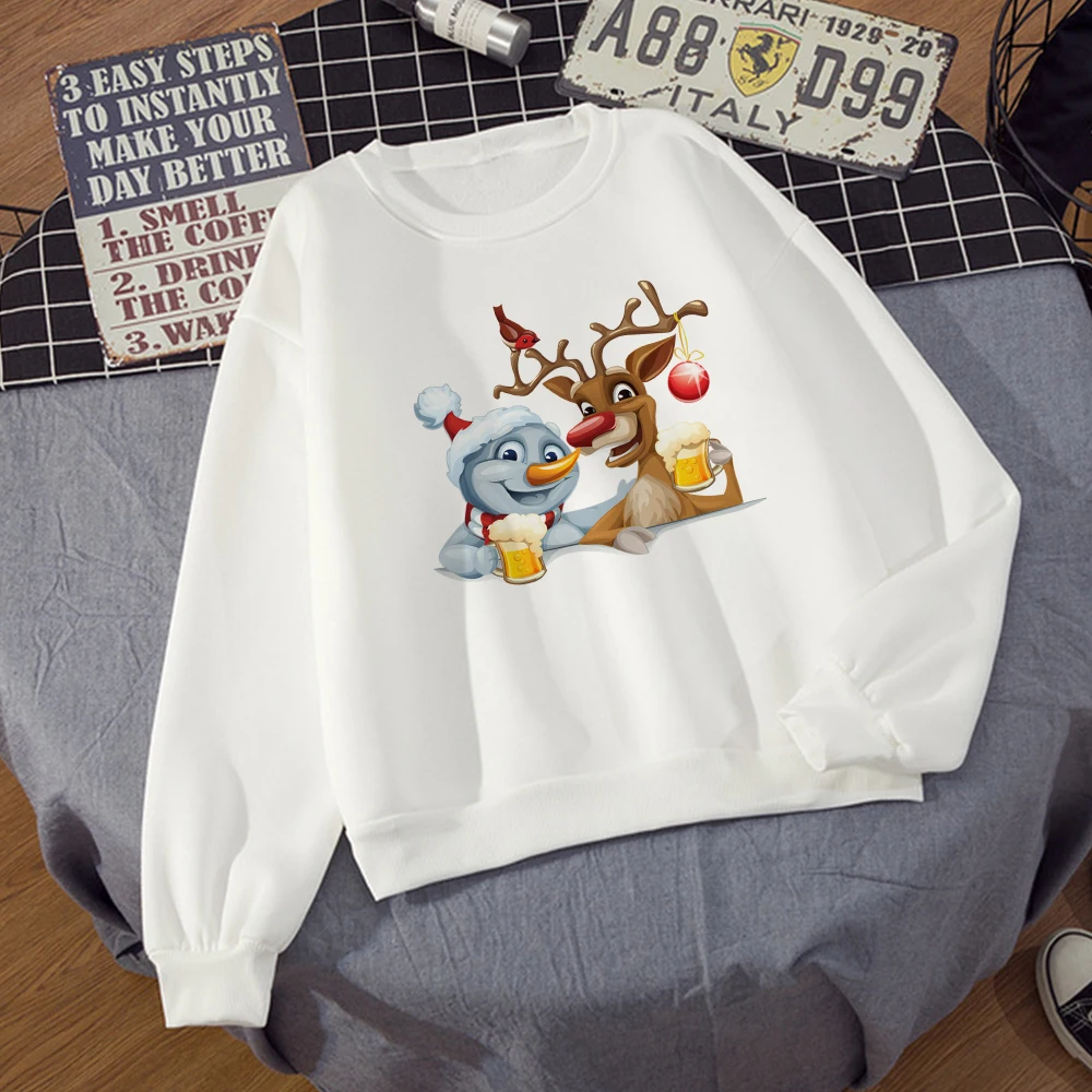 

Beautiful New Long Sleeve Reindeer And Snowman Merry Christmas Sweatshirt Warm Hoodies Cool Vogue Girls E-girl Women Hoodie