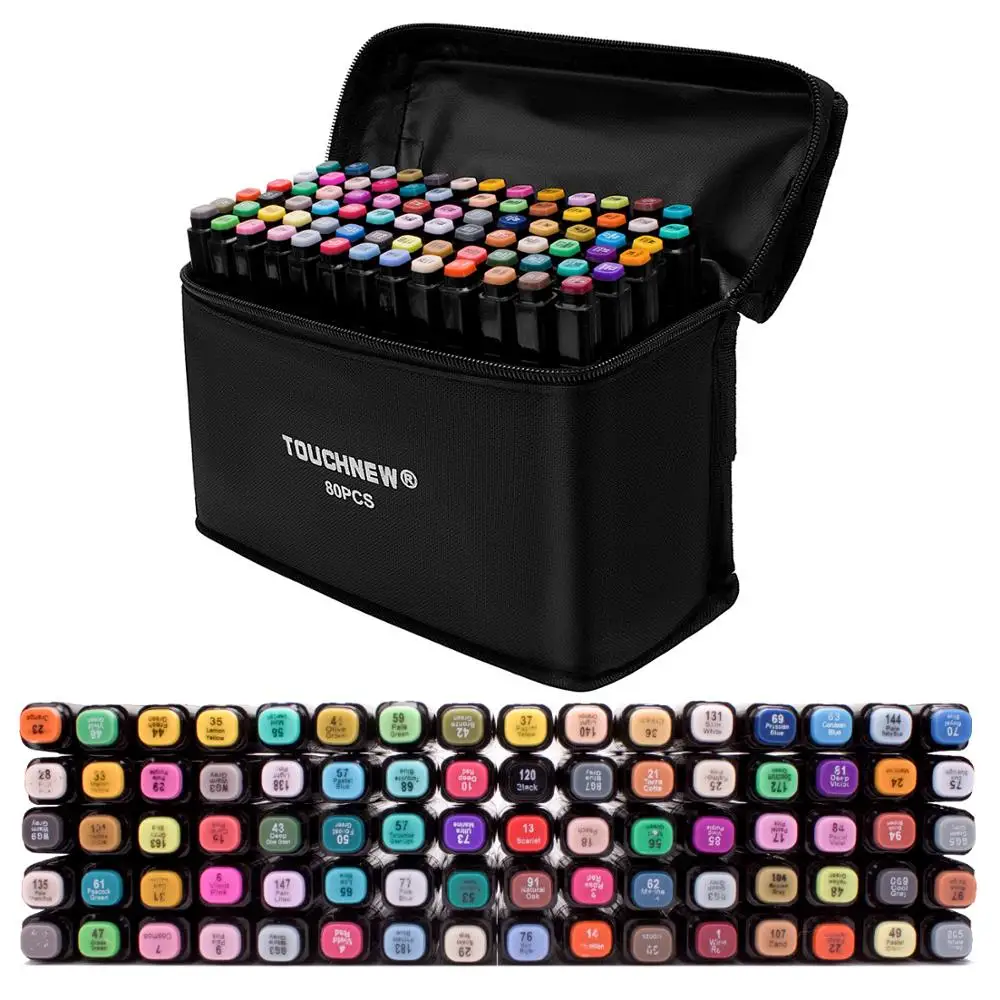 

TOUCHFIVE Markers Pen 60 80 Color Art Sketch Twin Marker Pens Broad Fine Point Graphic Manga Anime Markers Graffiti Art Supplies