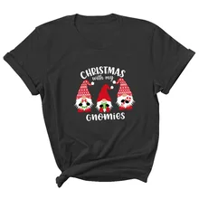 

Christmas Santa Print Women T Shirt Short Sleeve O Neck Loose Women Tshirt Ladies Tee Shirt Tops Clothes Camisetas Mujer
