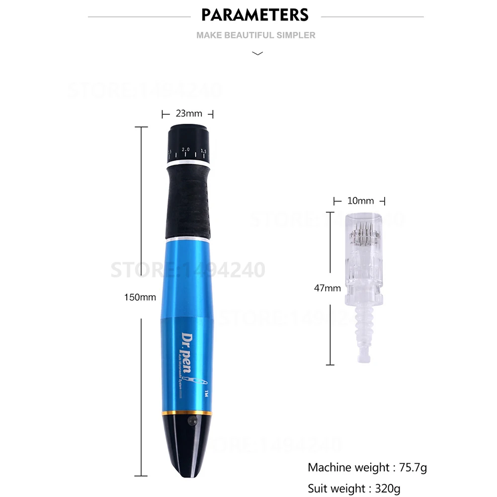 Dr.Pen Ultima A1 электрическая ручка для ухода за кожей, набор инструментов, микро Ручка для мезотерапии, автоматический микро игольчатый ролик с 12 иглами