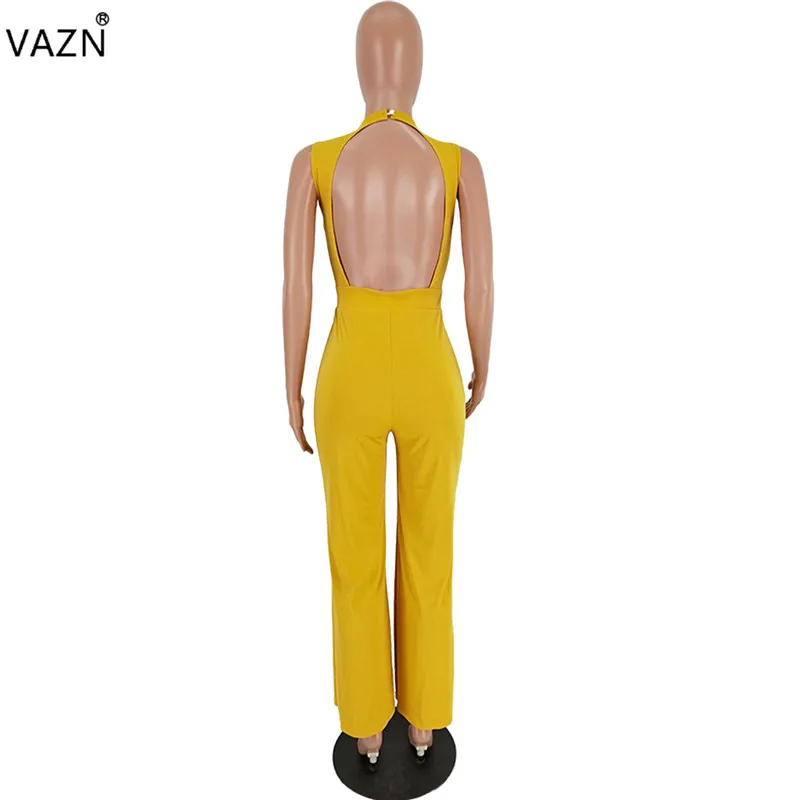 VAZN NM8040 новые сексуальные Клубные Модные желтые Спагетти ремень крест-накрест ажурное, с перекрестными лямками открытые нежные женские прямой Детский комбинезон